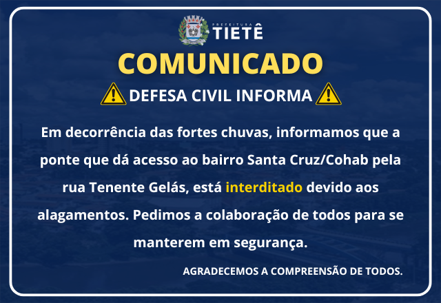 DEFESA CIVIL INFORMA!!!