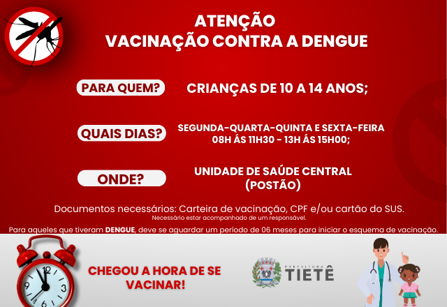 VACINAÇÃO CONTRA A DENGUE