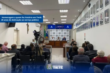 Homenagem a quem fez história em Tietê: 20 anos de dedicação ao serviço público