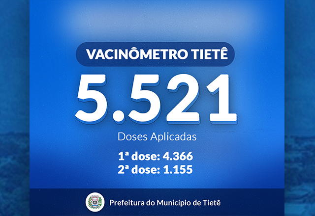 Tietê lidera vacinação contra à Covid-19 perante a região.