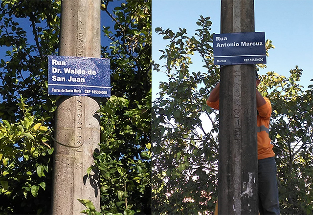 Prefeitura prossegue com trabalhos de troca de placas de logradouros