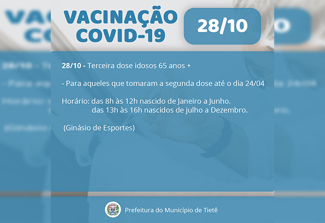 VACINAÇÃO CONTRA A COVID- 19 ( 28/10 )