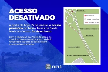 Prefeitura de Tietê libera fluxo de veículos na Ponte Zenóbio a partir desta quinta-feira