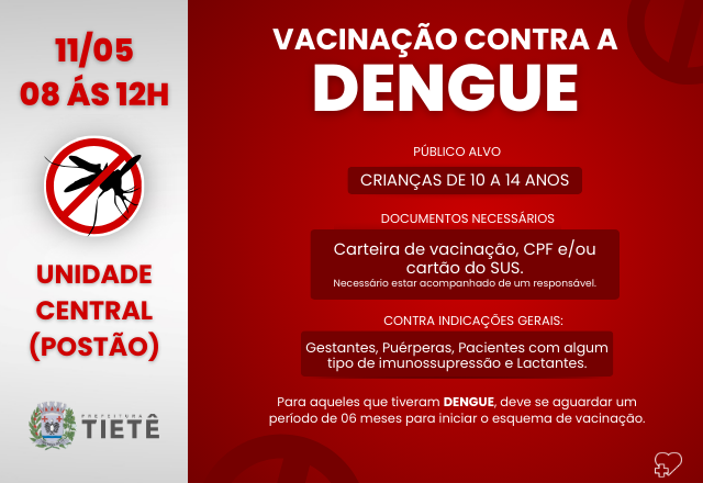 VACINAÇÃO CONTRA A DENGUE