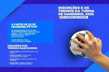Inscrições e treinos da Turma de Handebol 2026