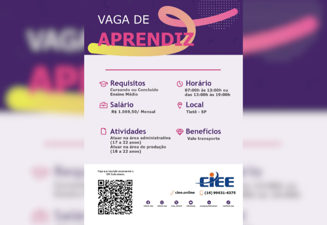 VAGA DE APRENDIZ