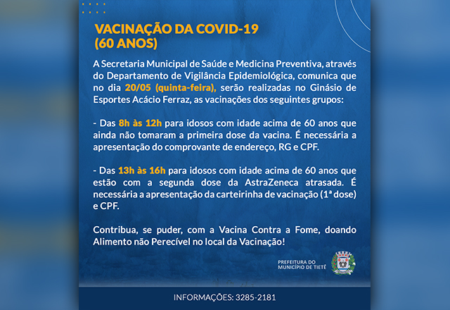 Vacinação 60 anos