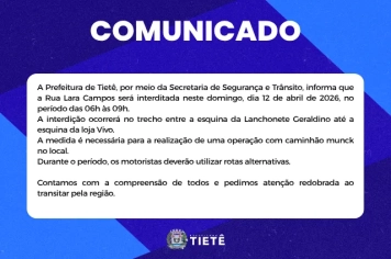Comunicado secretária de Segurança e Trânsito