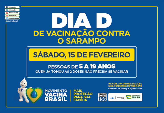 Dia D de Vacinação contra o Sarampo acontece neste sábado