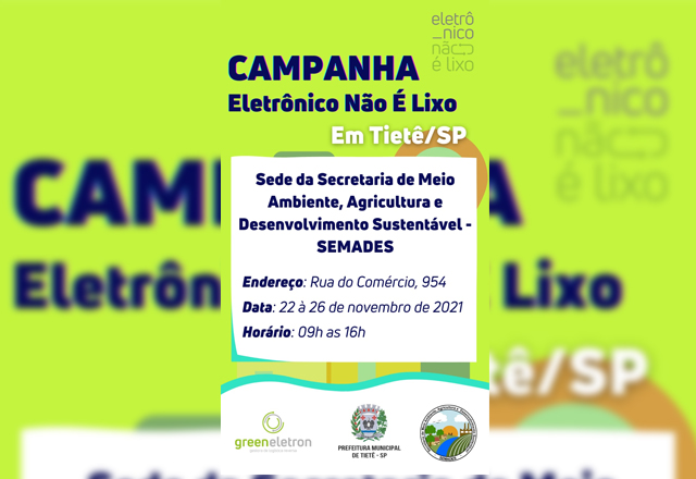 TIETÊ REALIZA CAMPANHA PARA DESCARTE DE RESÍDUOS ELETRÔNICOS E PILHAS