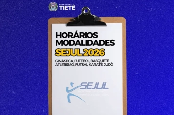 Horários modalidades SEJUL 2026