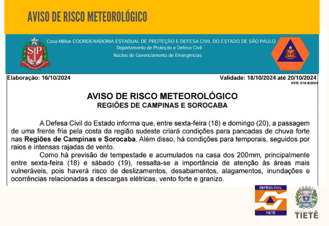 RISCO METEOROLÓGICO