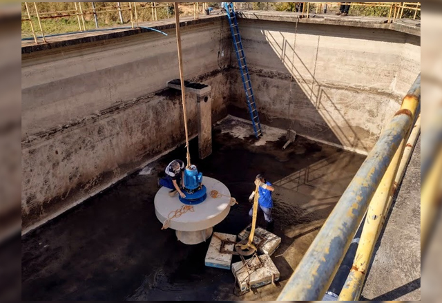 NOVOS AERADORES E DECANTADOR FORAM INSTALADOS PARA AMPLIAR CAPACIDADE DE TRATAMENTO DE ESGOTO NA ETE CENTRAL