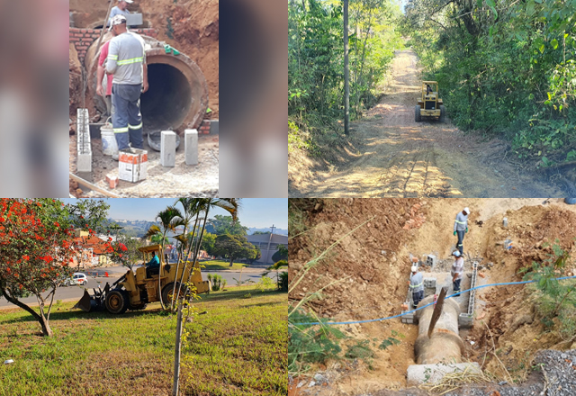 Secretaria de Serviços promove a limpeza da área verde da rodoviária, reabre a Rua Antonio Cancian e atua na drenagem de água pluvial na zona rural