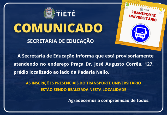 SECRETARIA DE EDUCAÇÃO INFORMA