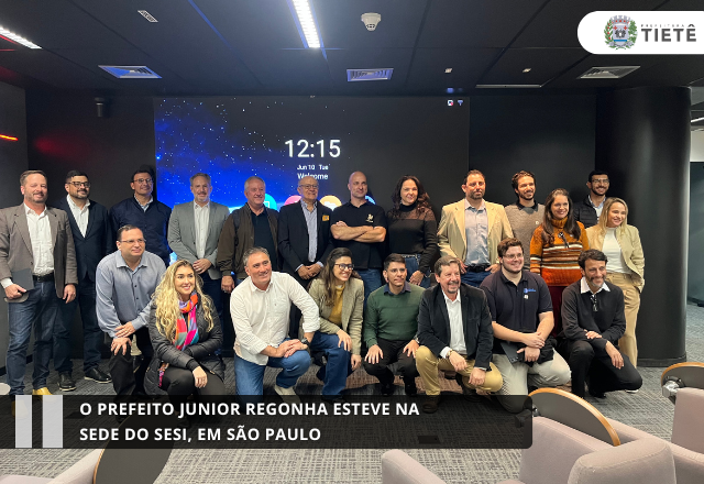 No dia 10 de junho, o Prefeito Junior Regonha esteve na sede do SESI em São Paulo
