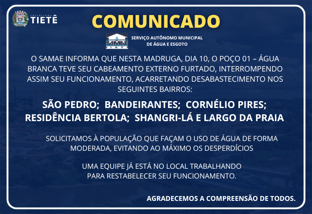 COMUNICADO SAMAE