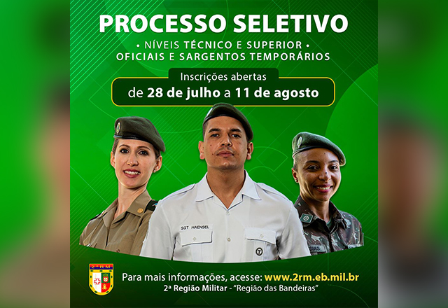 Processo Seletivo para Oficiais e Sargentos Temporários
