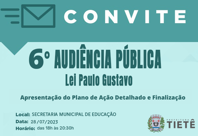 6ª Audiência Pública Lei Paulo Gustavo