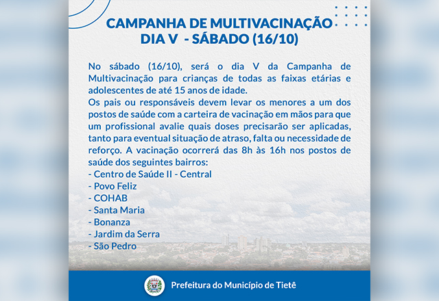 DIA V - CAMPANHA DE MULTIVACINAÇÃO