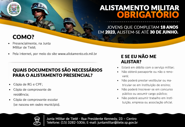 ALISTAMENTO MILITAR 2023