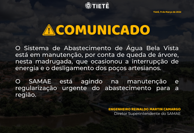COMUNICADO SAMAE