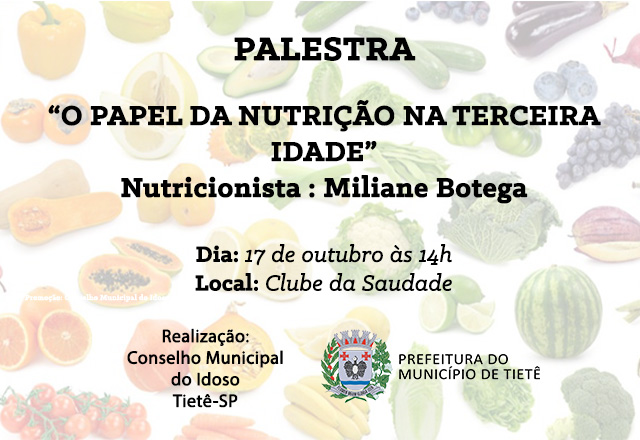 Conselho do Idoso promove palestra sobre Nutrição