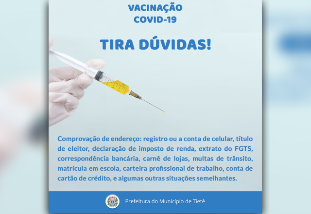 VACINAÇÃO CONTRA A COVID-19 (TIRA DÚVIDAS)
