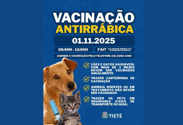 vacinação contra a raiva em cães e gatos