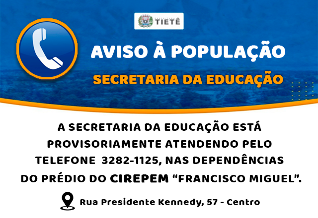 COMUNICADO SECRETARIA MUNICIPAL DA EDUCAÇÃO