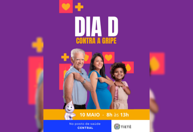 Vacinação contra a gripe dia 10 de maio