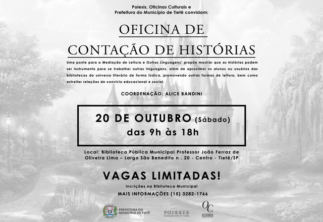 Oficina de Contação de Histórias abre inscrições