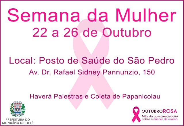 PSF São Pedro promove Semana da Mulher em comemoração ao Outubro Rosa