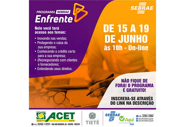 SEBRAE Aqui promove o Programa Enfrente