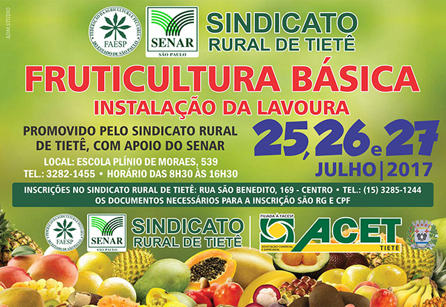 Curso de Fruticultura será ministrado em Tietê