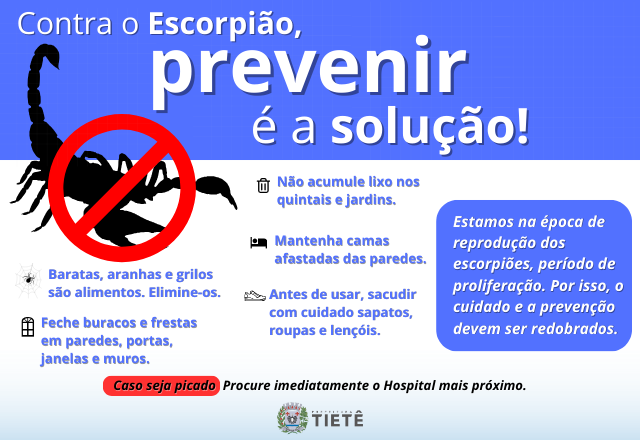 CONTRA O ESCORPIÃO, PREVENIR É A SOLUÇÃO!