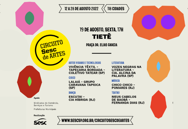 CIRCUITO SESC DE ARTES ESTARÁ EM TIETÊ