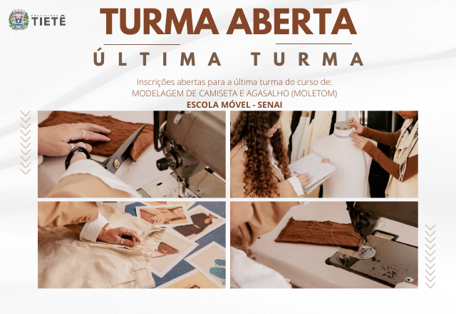 CURSO GRATUITO – NOVA TURMA DE CURSO CORTE E COSTURA