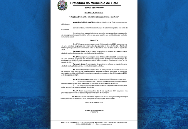 DECRETO N° 6.928/2021 - 