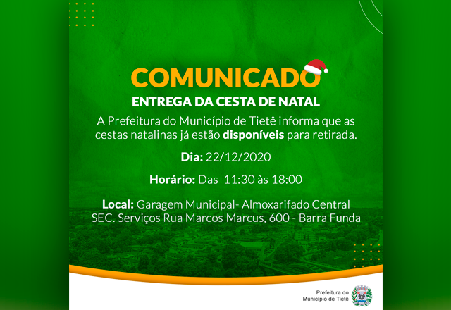 Comunicado Cesta de Natal