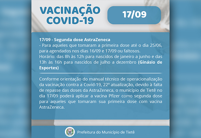 VACINAÇÃO CONTRA A COVID-19 (SEGUNDA DOSE DA ASTRAZENECA)