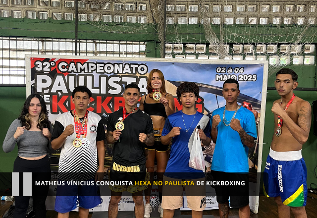 Matheus Vínicius conquista hexa no Paulista de Kickboxing