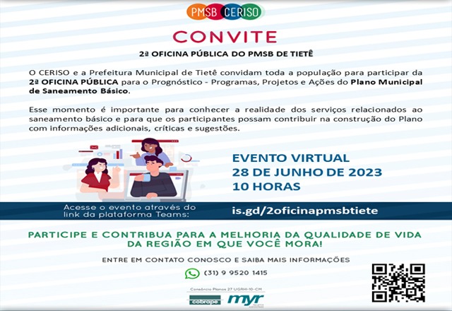 2ª Oficina Pública do Prognóstico - Programas, Projetos e Ações do Plano Municipal de Saneamento Básico (PMSB)