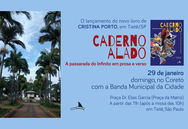 Cristina Porto lança livro “Caderno Alado” em Tietê