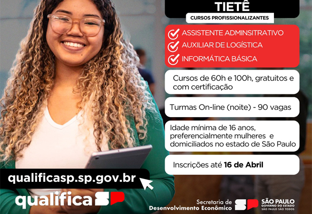 CURSOS PROFISSIONALIZANTES PARA TIETÊ