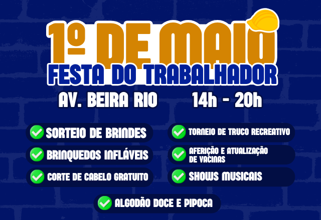 Está chegando a Festa do Trabalhador em Tietê!