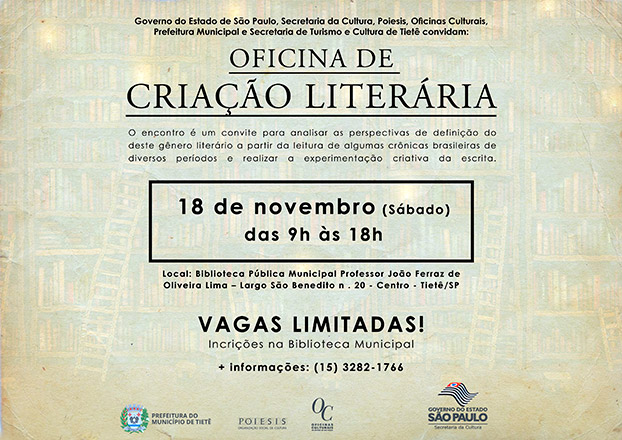 Biblioteca realiza Oficina de Criação Literária
