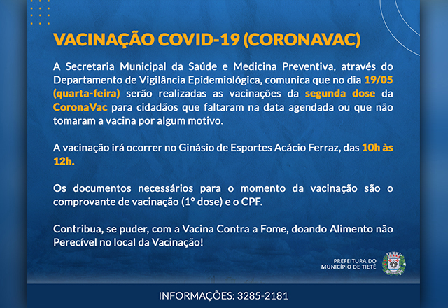 Segunda dose da CoronaVac