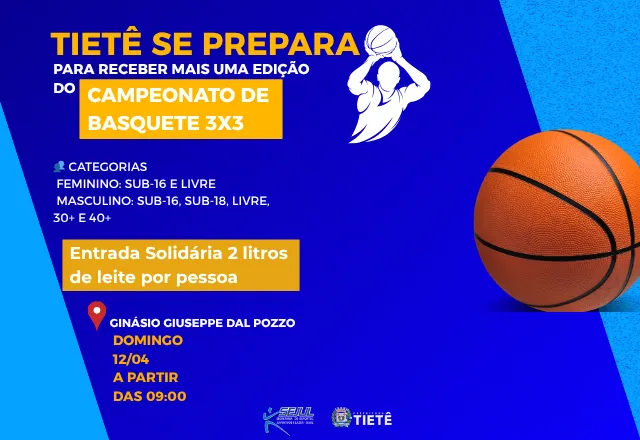 Tietê se prepara para mais uma edição do Campeonato de Basquete 3x3