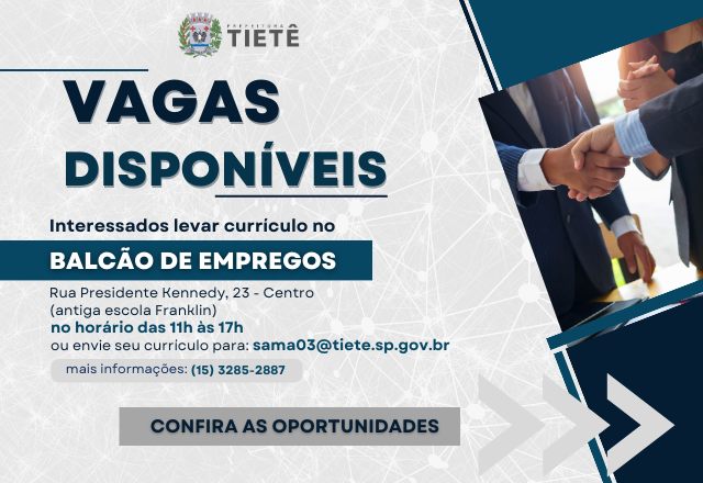 VAGAS DISPONÍVEIS 20/06